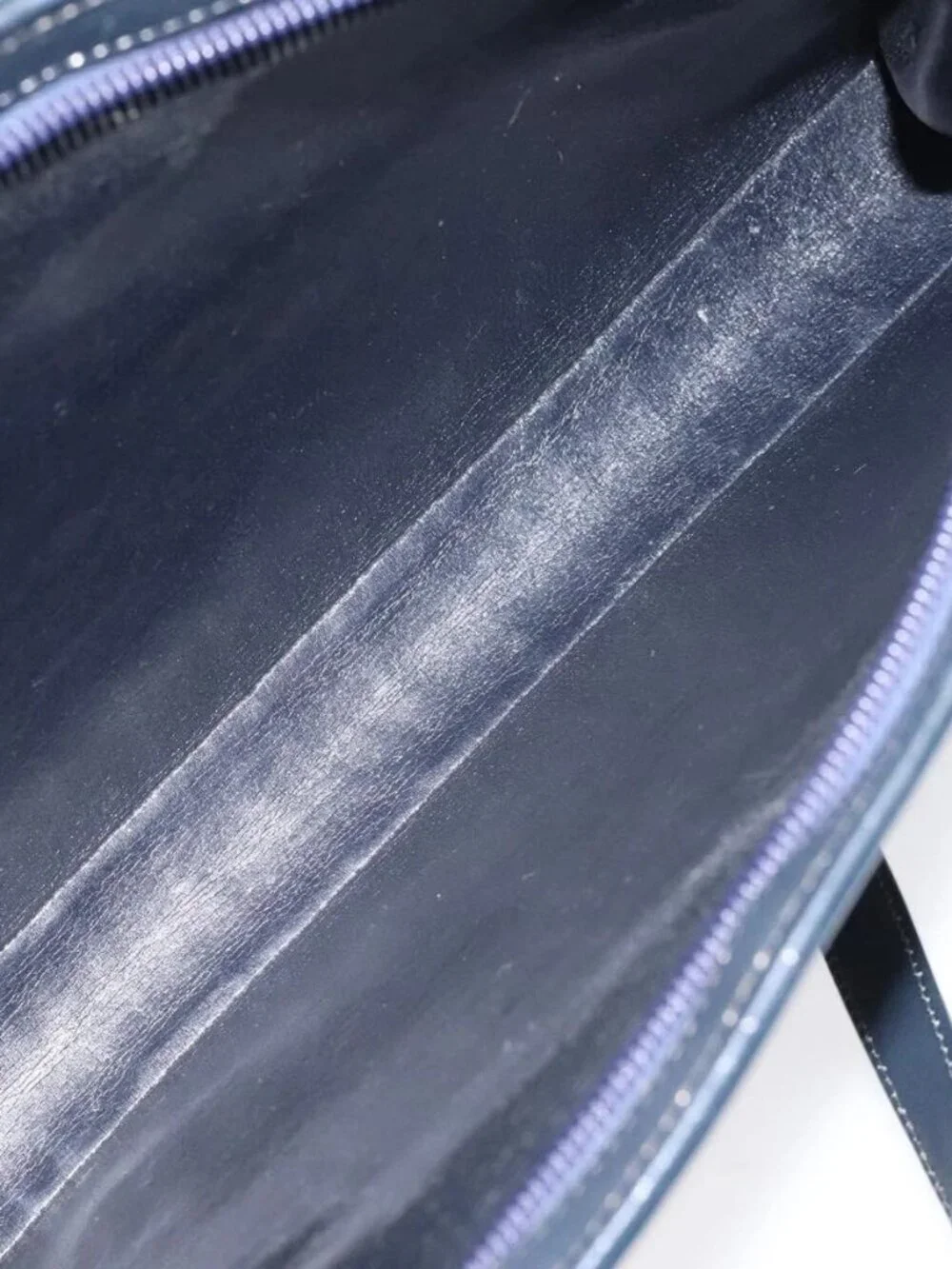 Christian Dior Trotter Canvas Hand Bag Navy Gold Auth MX415 - Picture 12 of 16